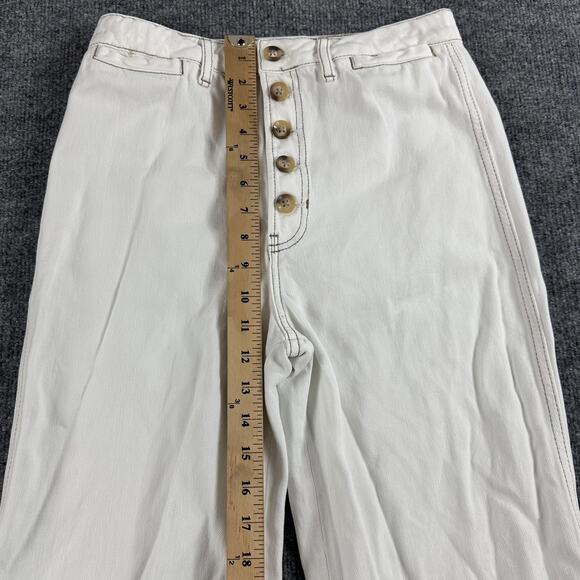 Reformation Jeans Womens 27 Lexi High Rise Wide Leg Ivory Button Fly Casual Chic - Picture 12 of 16